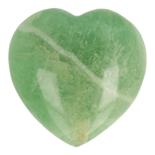 Fraai groene fluoriet hart van 68mm breed uit Madagaskar
