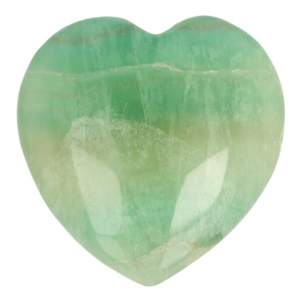 Prachtig helder groen fluoriet hart van 8cm breed