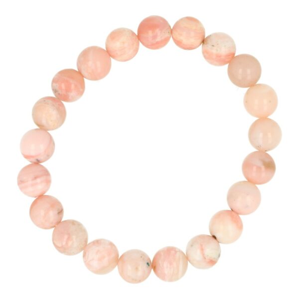 A-kwaliteit roze opaal armband met kralen van 9mm aan rekbaar koord
