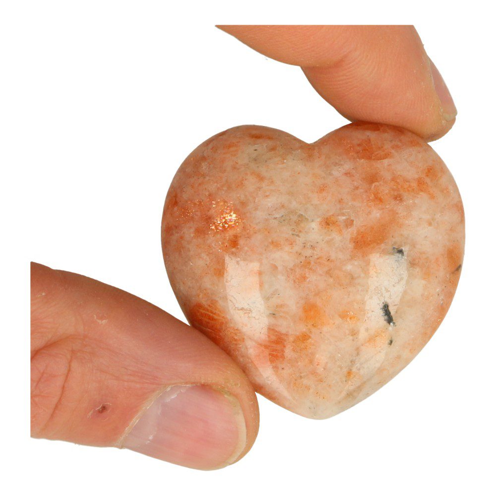 Fraai rozenkwarts hart met breedte van 4,5cm uit India - voorbeeld 1