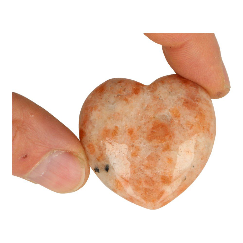 Fraai rozenkwarts hart met breedte van 4,5cm uit India - voorbeeld 2