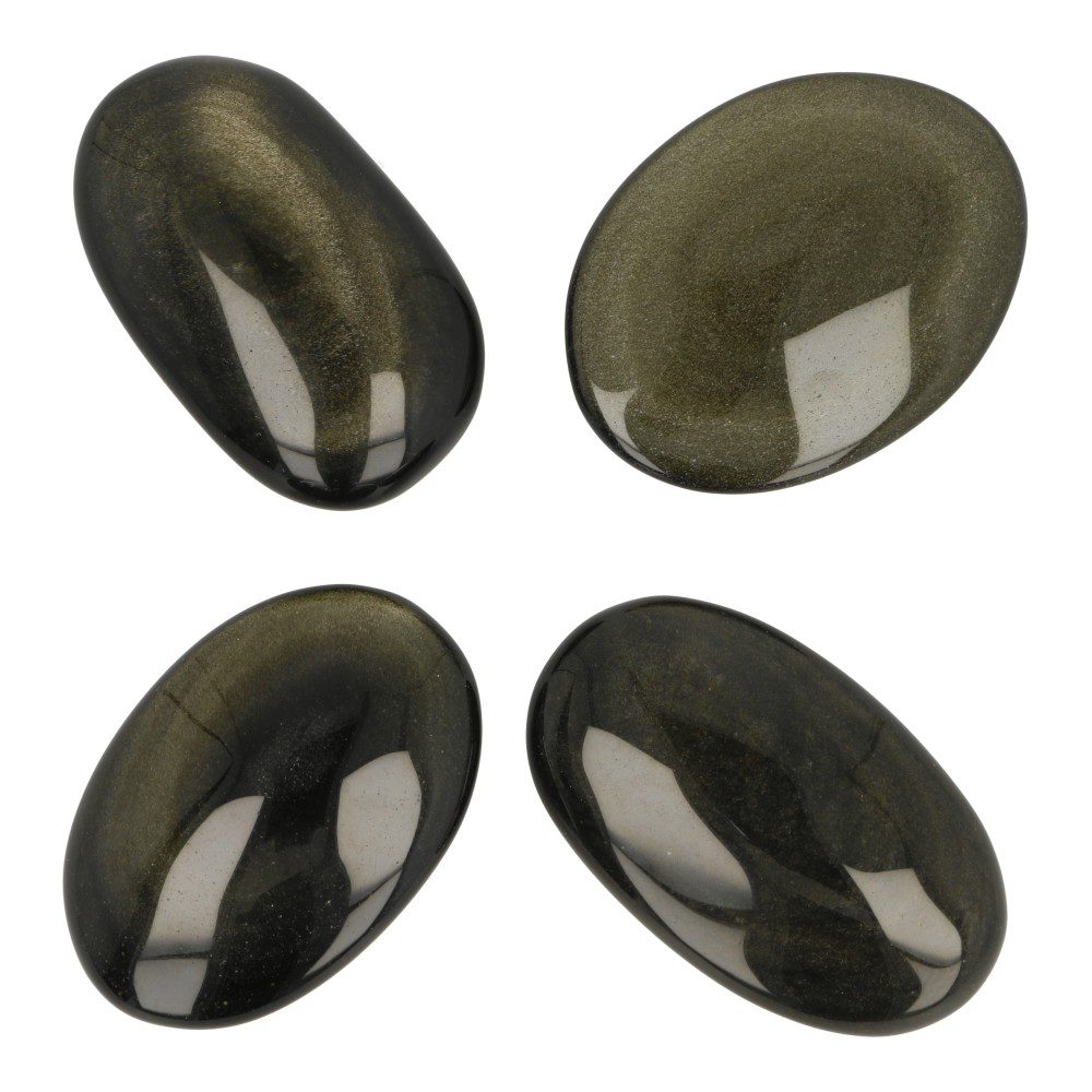 Goudglans obsidiaan knuffelsteen