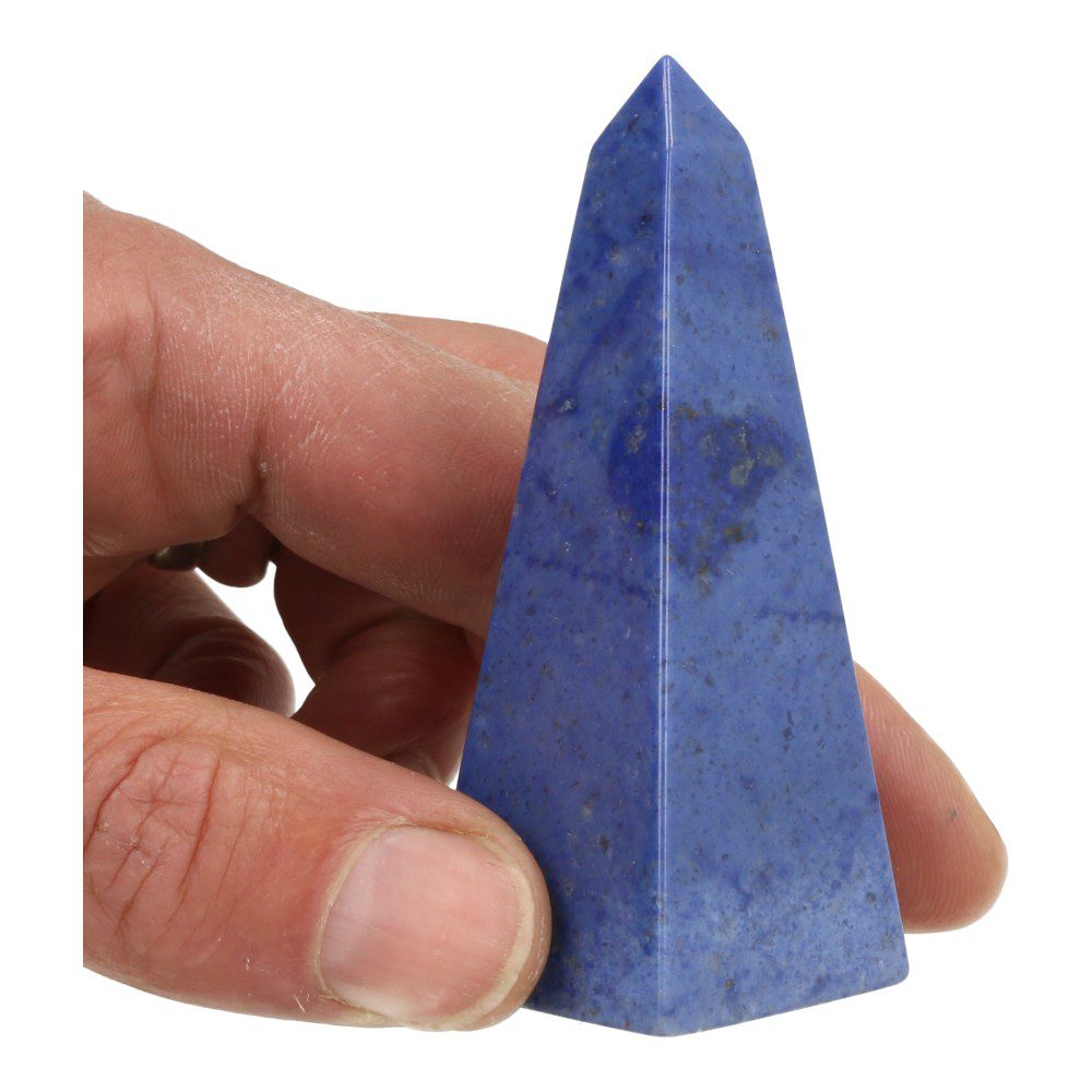 A-kwaliteit dumortieriet obelisk van 8cm hoog 'nr2' - in hand