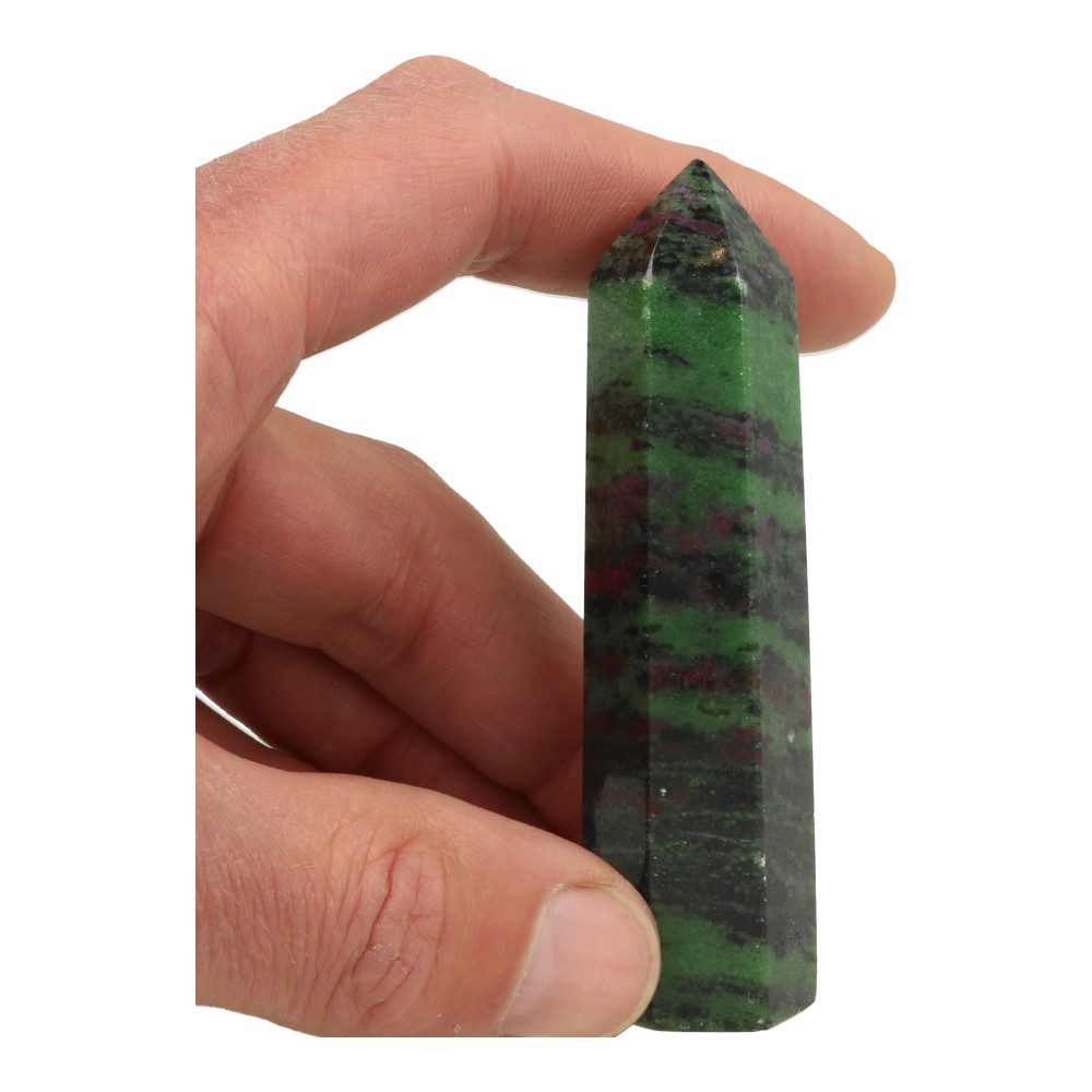 Fraaie robijn in zoisiet toren van 9cm hoog - met hand