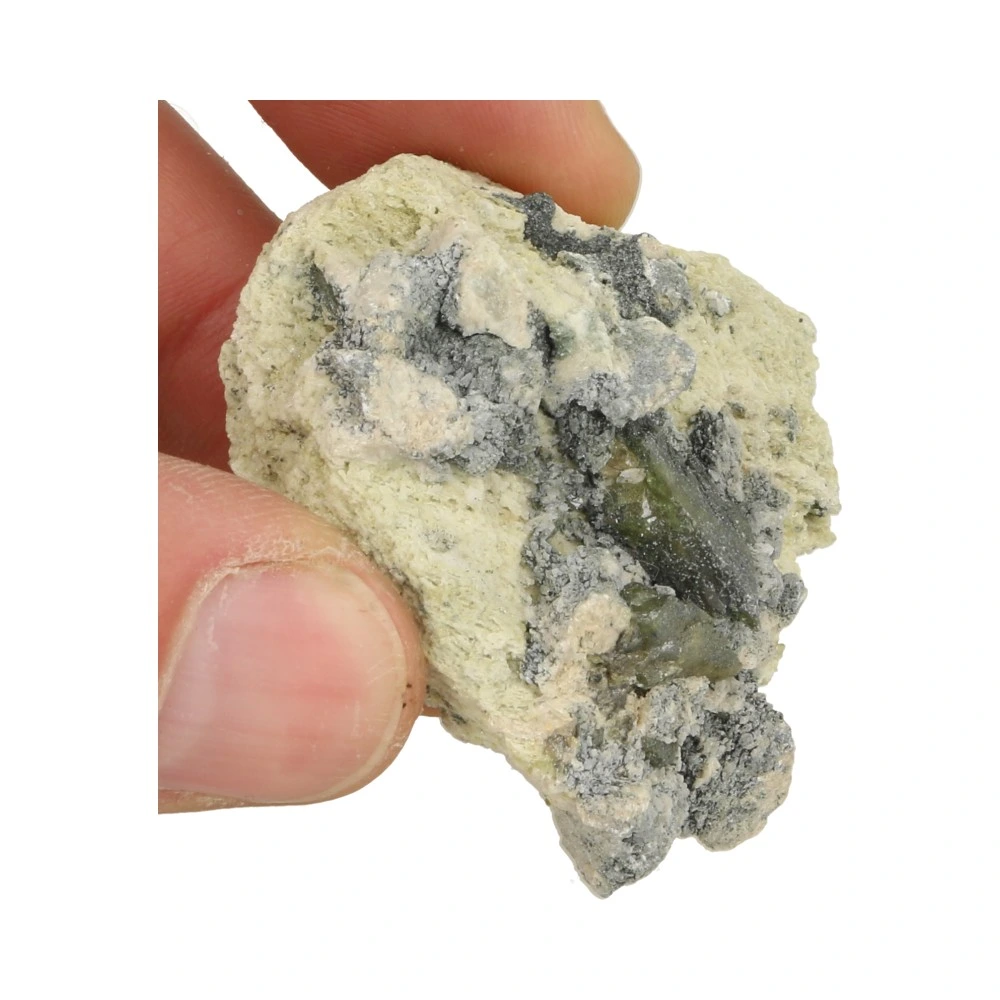 Fraai steen kristal op matrix en ander mineraal, nummer 8 - detail kristal