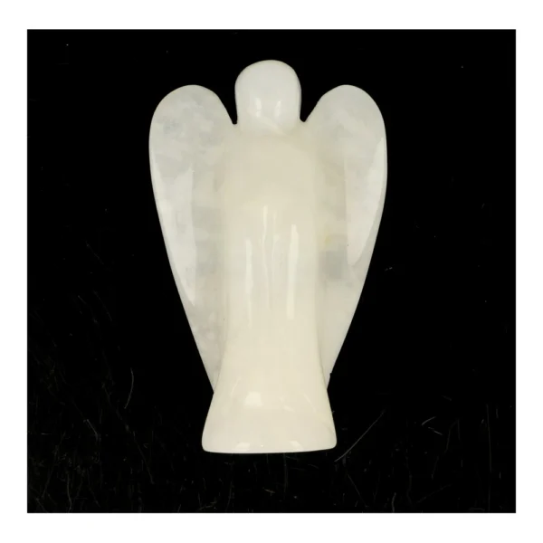 Fraaie witte calciet engel van 7,5cm hoog