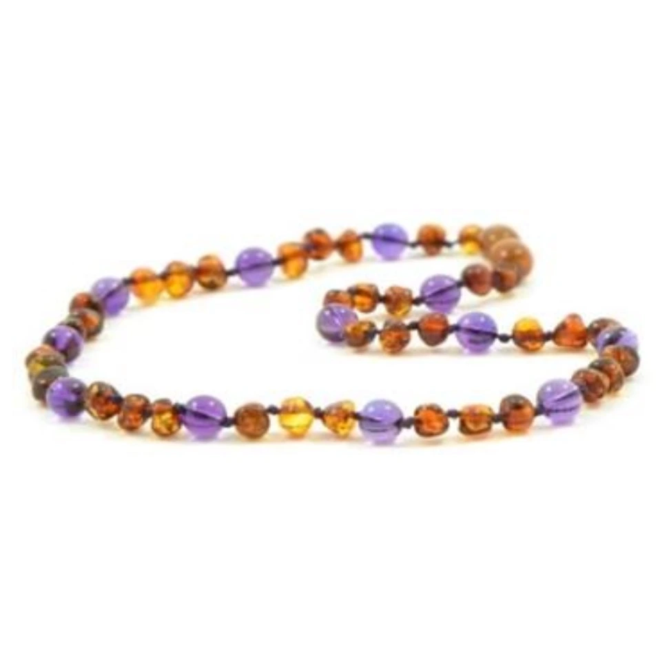 Barnsteen ketting voor baby's met amethist