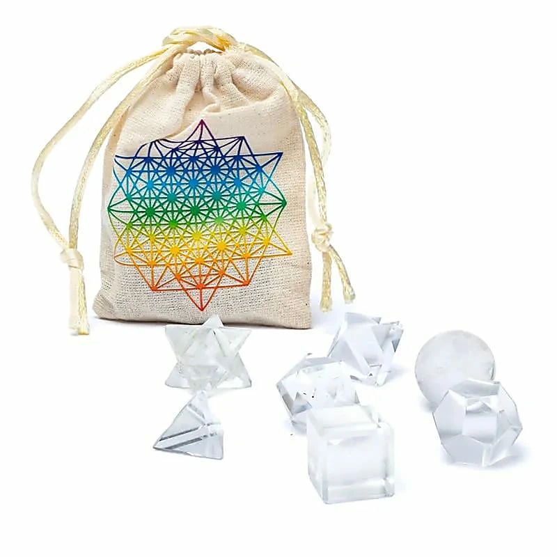 bergkristal geometrische vormen set