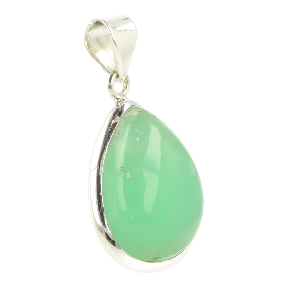 Chrysopraas hanger in zilver 'nr1'