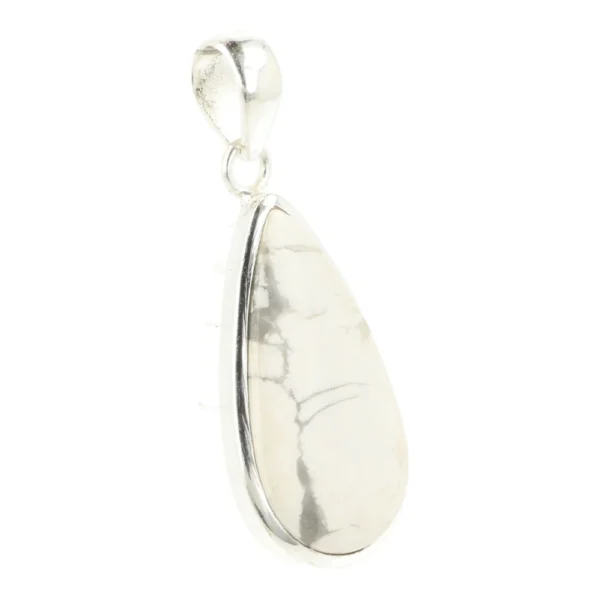 Fraaie witte howliet hanger in zilver