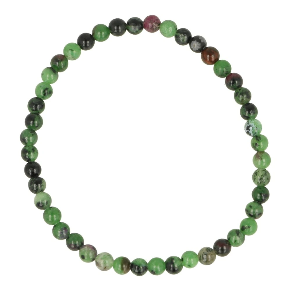 Robijn in Zoisiet armband 4mm