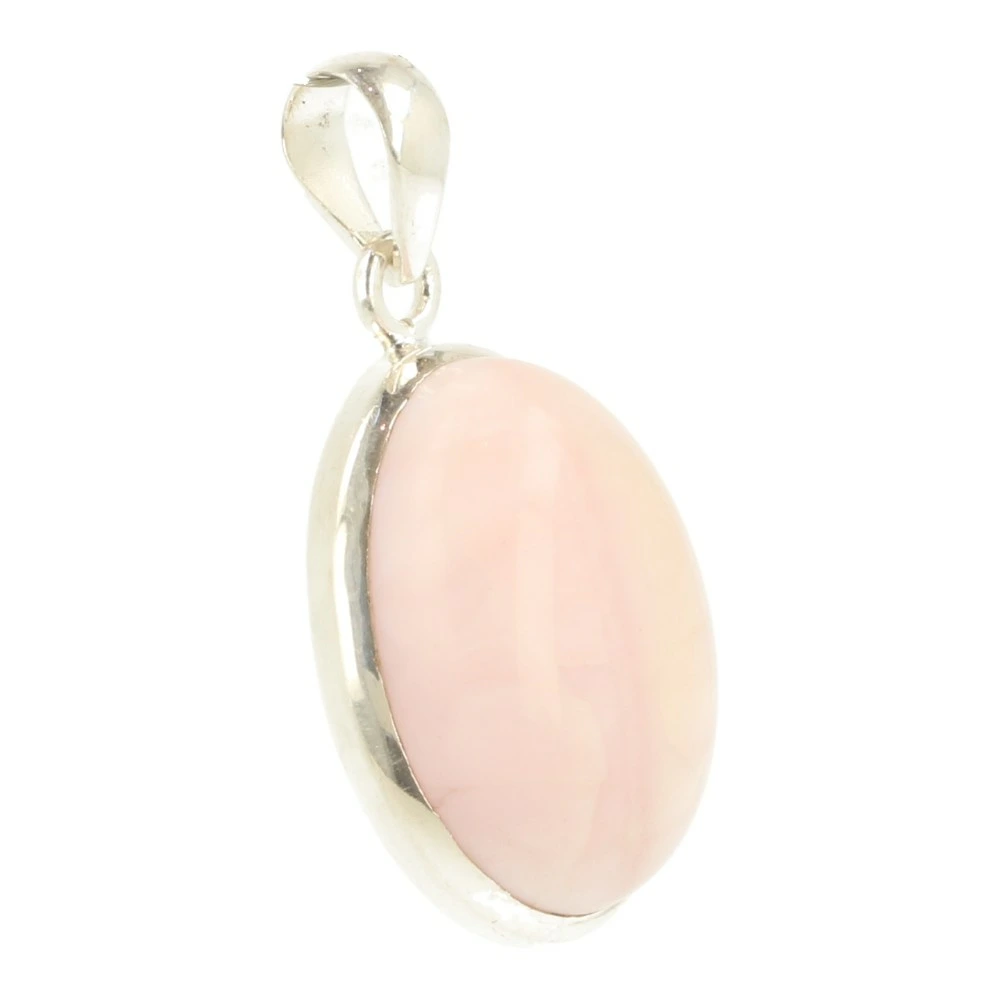 Roze opaal hanger in zilver 'RO6'