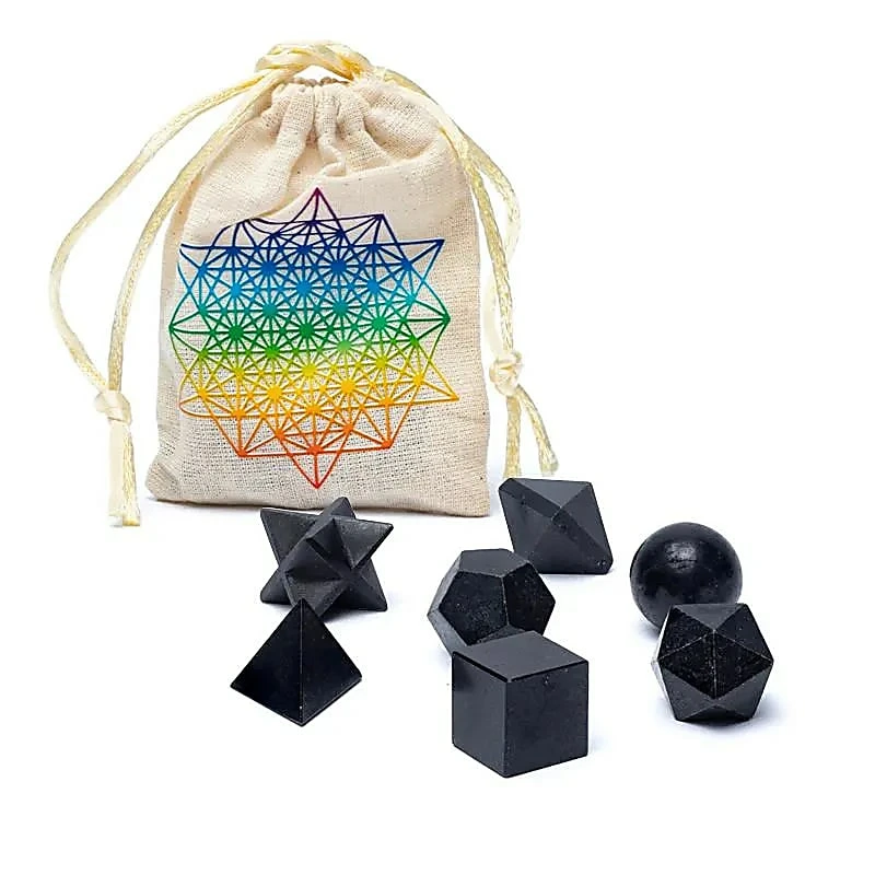 Zwarte toermalijn geometrische vormen
