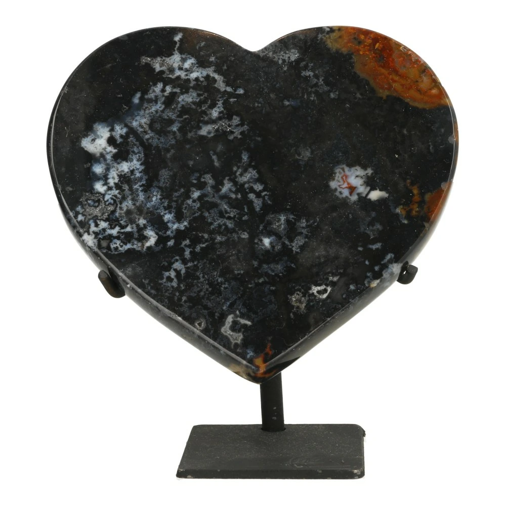 Agaat hart op standaard 11cm