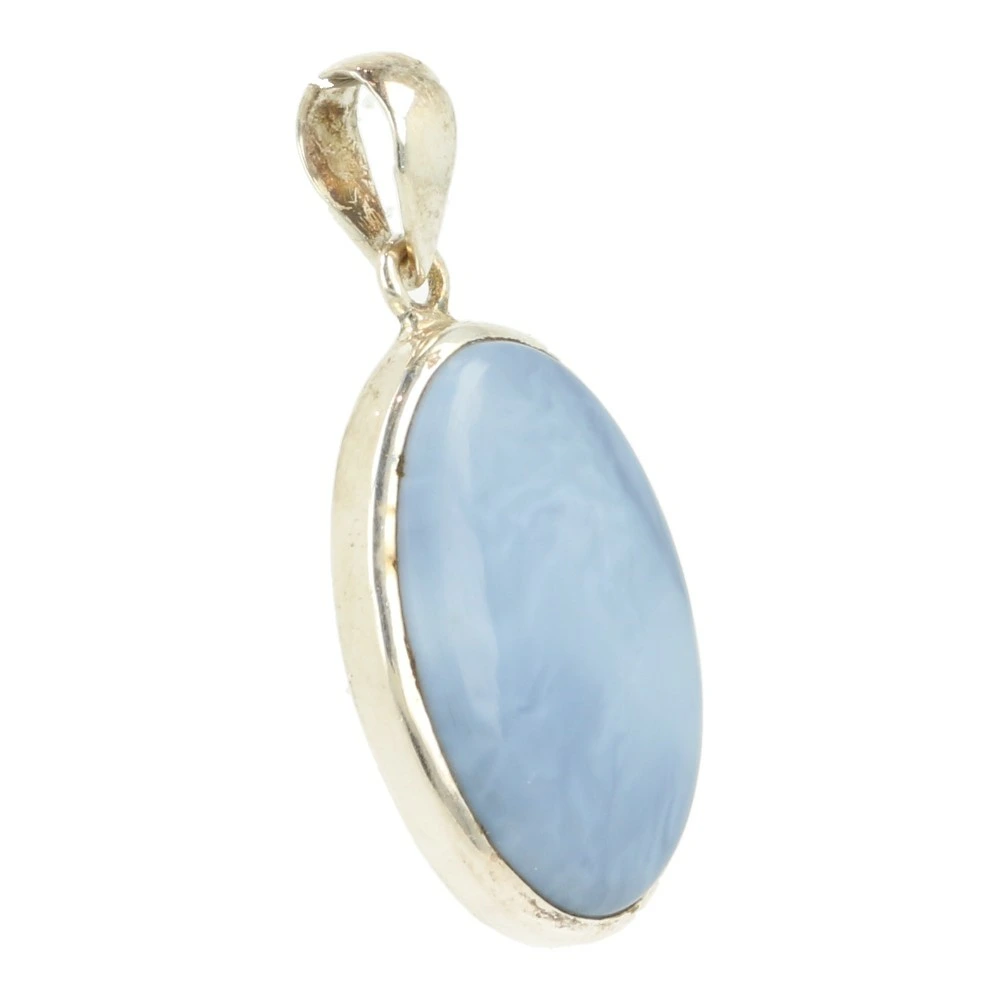 Blauwe opaal hanger in zilver 'nr4'