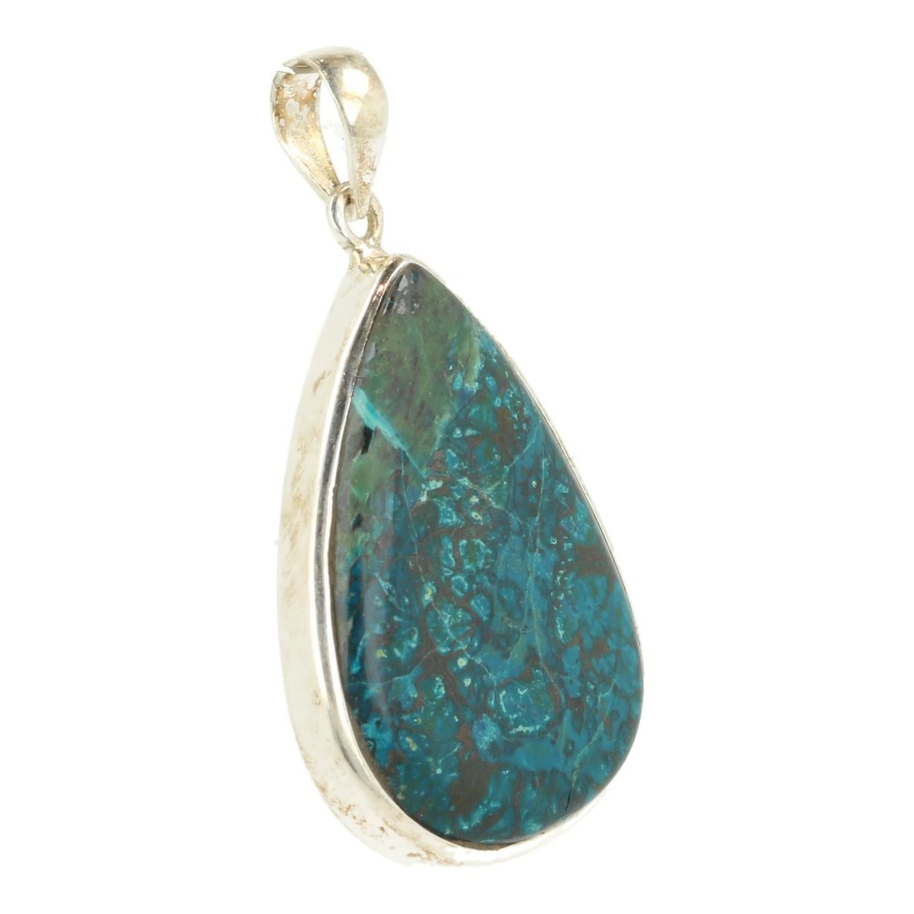Chrysocolla hanger in zilver 'nr1'