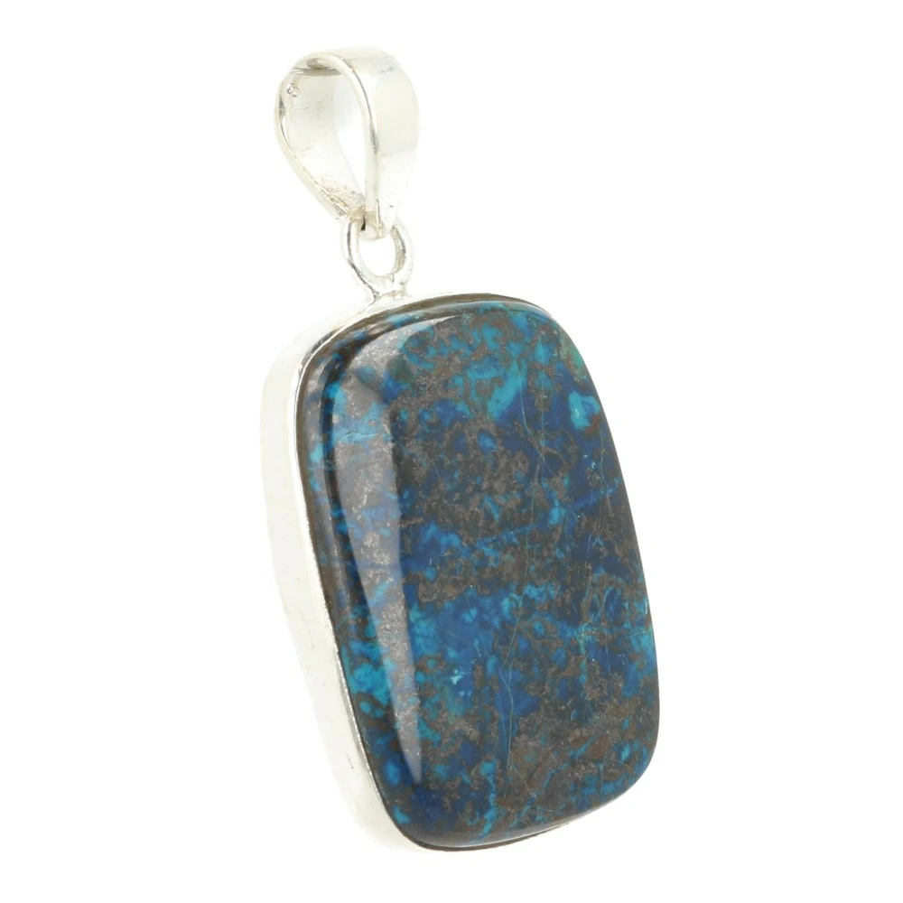 Chrysocolla hanger in zilver 'nr4'