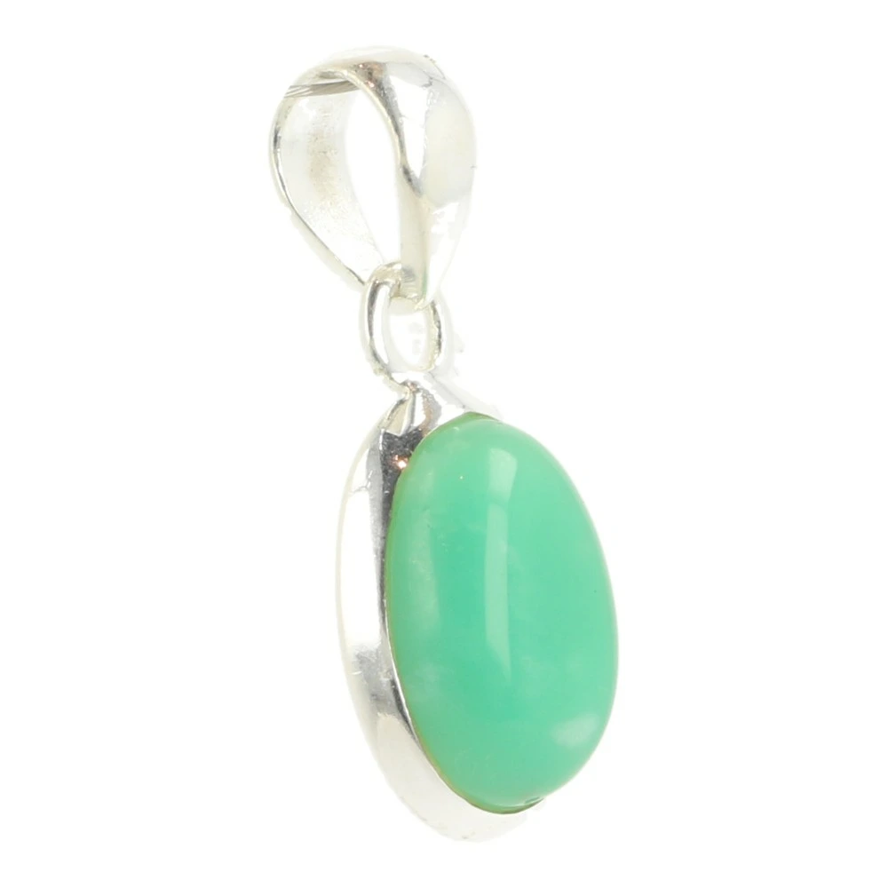 Chrysopraas hanger in zilver 'nr3'