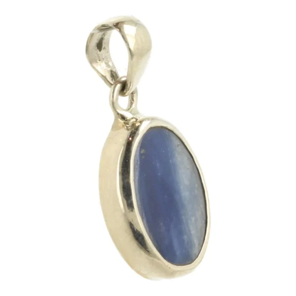 Fijne blauwe kyaniet hanger in zilver 'nr4'