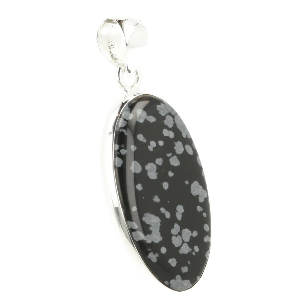 Sneeuwvlok obsidiaan hanger in zilver nr4