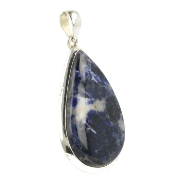 Fraaie donkerblauwe sodaliet hanger in zilver 'nr6'