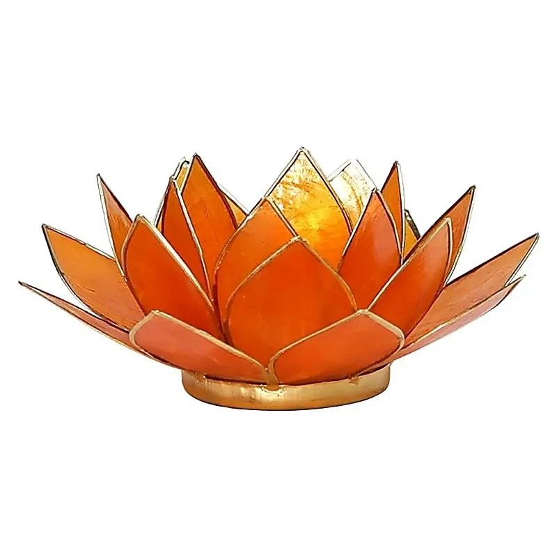 Lotus waxinelicht oranje