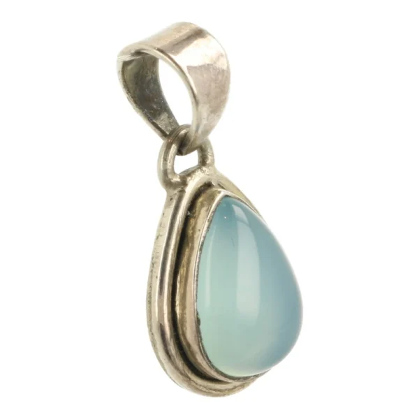 Fraaie A-kwaliteit Turkse chalcedoon hanger in zilver
