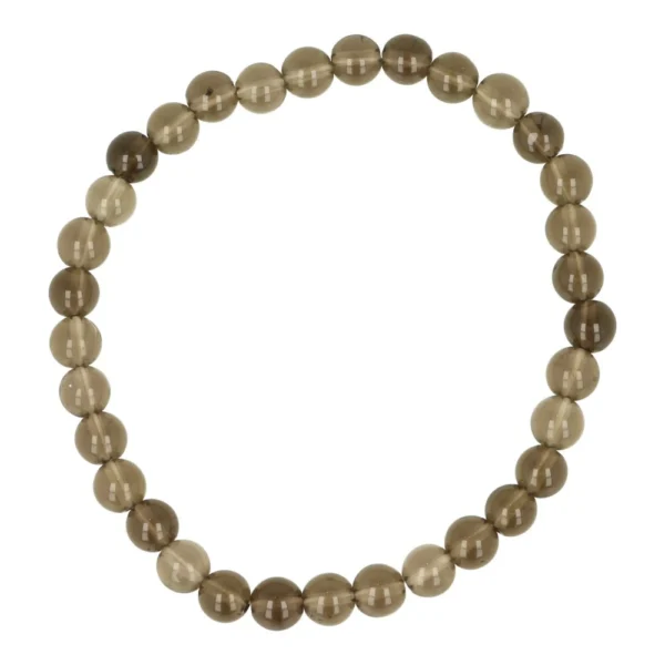 Rookkwarts armband met kralen van 6mm en donkere uitvoering