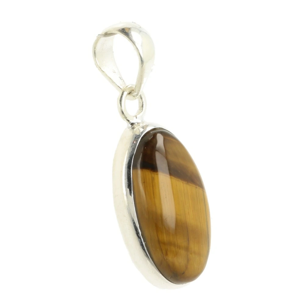 Tijgeroog hanger in zilver 'nr15'