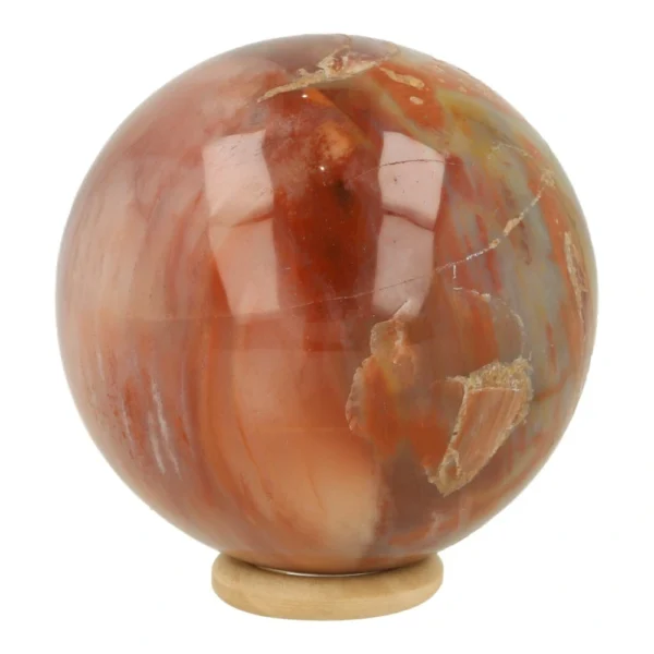 Prachtige versteend hout bol met een diameter van 68mm uit Arizona, de VS