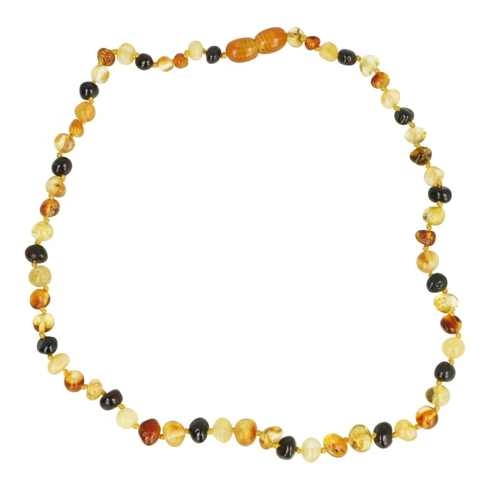 Barnsteen kinder ketting rond multicolor 38cm