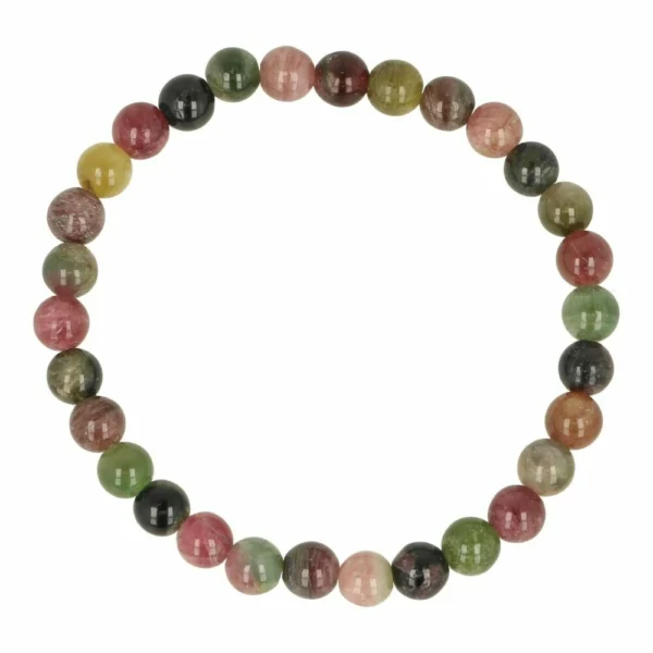 Fraaie multicolor toermalijn armband met kralen van 5,5-6mm