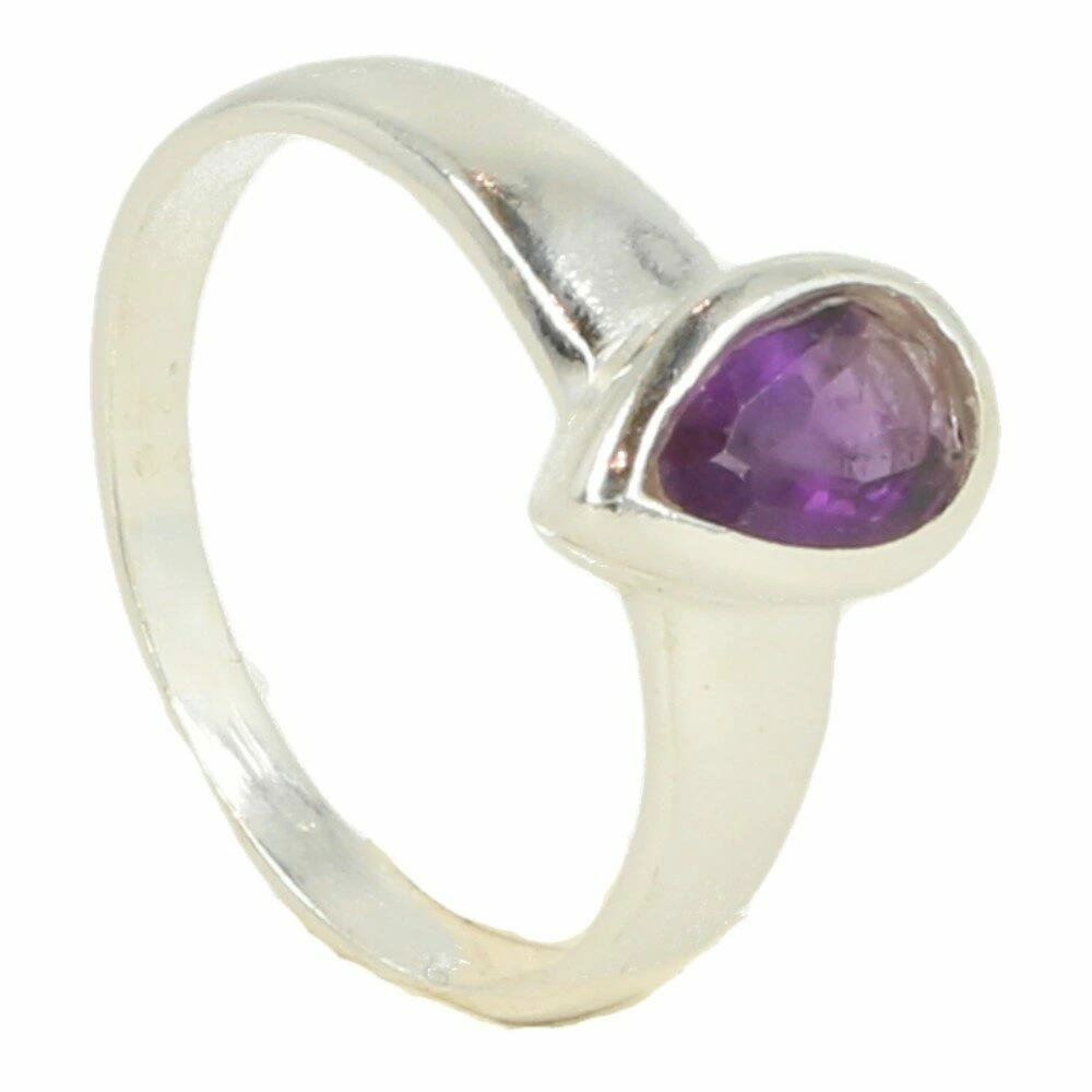 Amethist ring facet geslepen ovaal