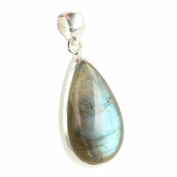 Fraaie lichte blauwe labradoriet hanger in zilver LA19