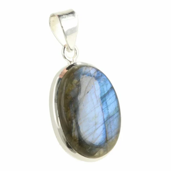 Topkwaliteit labradoriet hanger in zilver met heldere glans 'LA21'