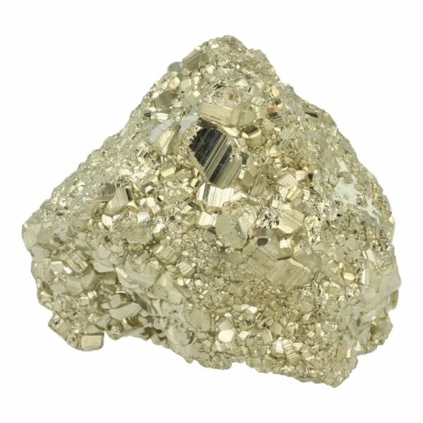 Fraai stuk pyriet met ruwe kristallen 'C' uit Peru van 6 x 6 cm groot