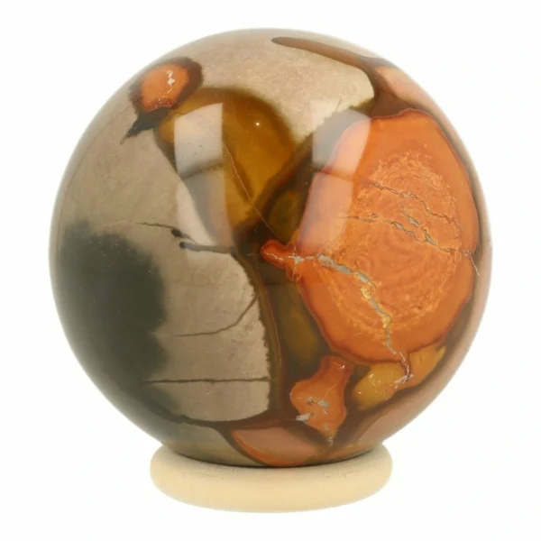 Fraaie polychroomjaspis bol met diameter van 72mm