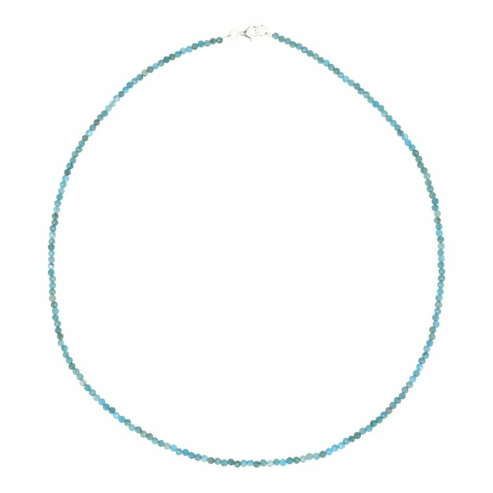 Blauwe apatiet ketting 2mm facetgeslepen