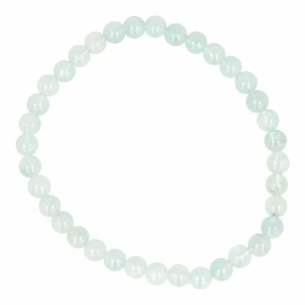 Fraaie aquamarijn armband met kralen van 5mm