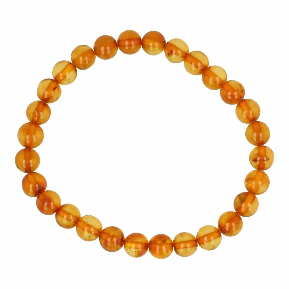 Barnsteen armband kogel 7mm luxe