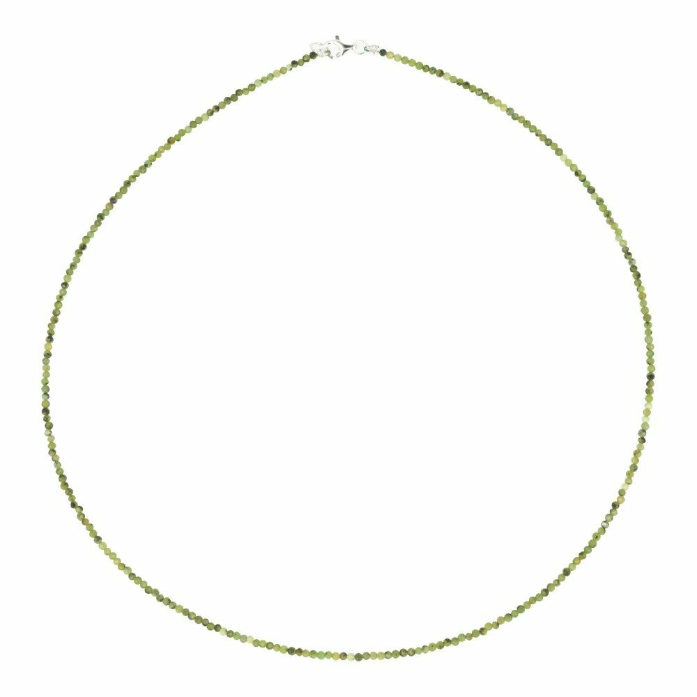 Jade nefriet ketting facet geslepen 2mm