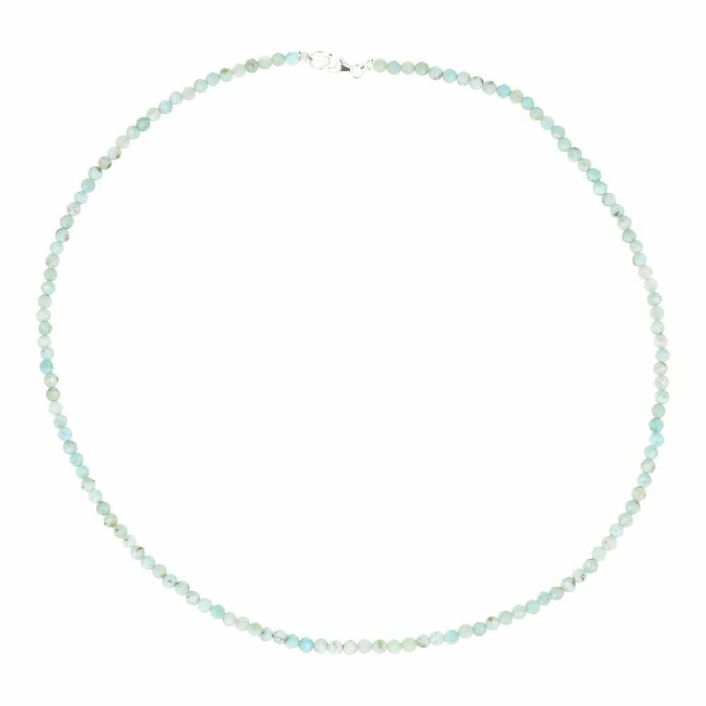 Larimar ketting 3mm facetgeslepen