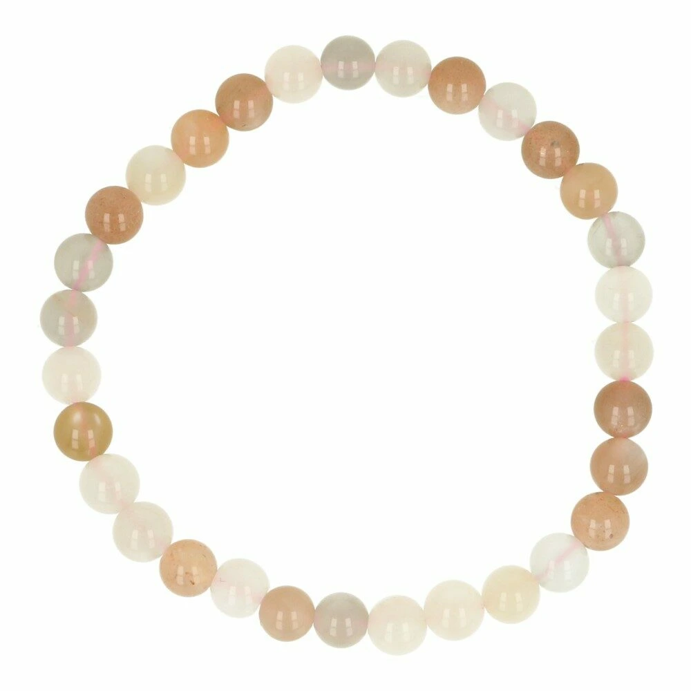 Maansteen armband 6mm kralen multicolor