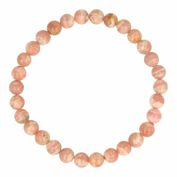 Fraaie rhodochrosiet armband met kralen van 6mm diameter