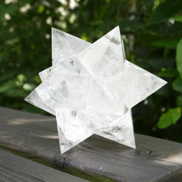 Fraaie grote bergkristal dodecaëder ster van ongeveer 12,5cm groot uit Brazilië