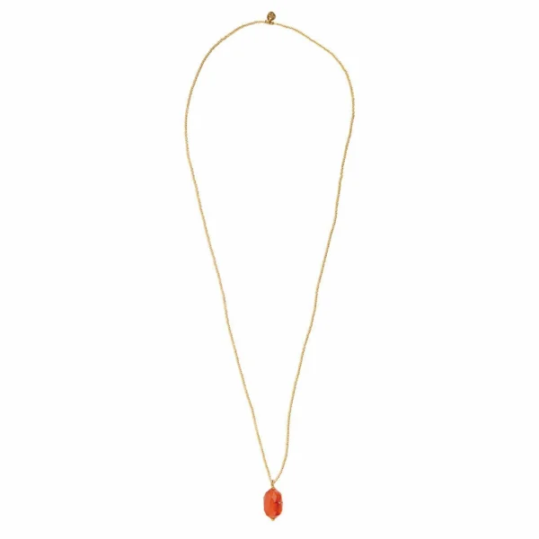Fraaie goudkleurige carneool ketting 'Calm' van A Beautiful Story