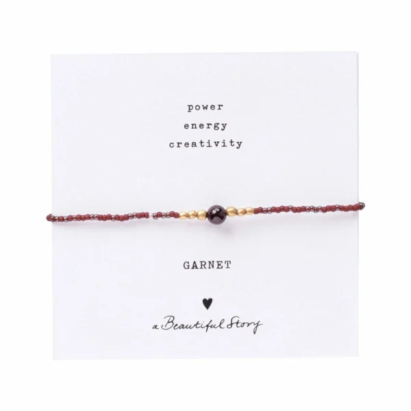 Fraaie granaat armband Iris verstelbaar van A Beautiful Story