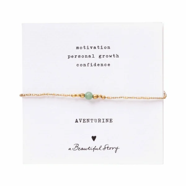 Fraaie groene aventurijn armband Iris verstelbaar van A Beautiful Story