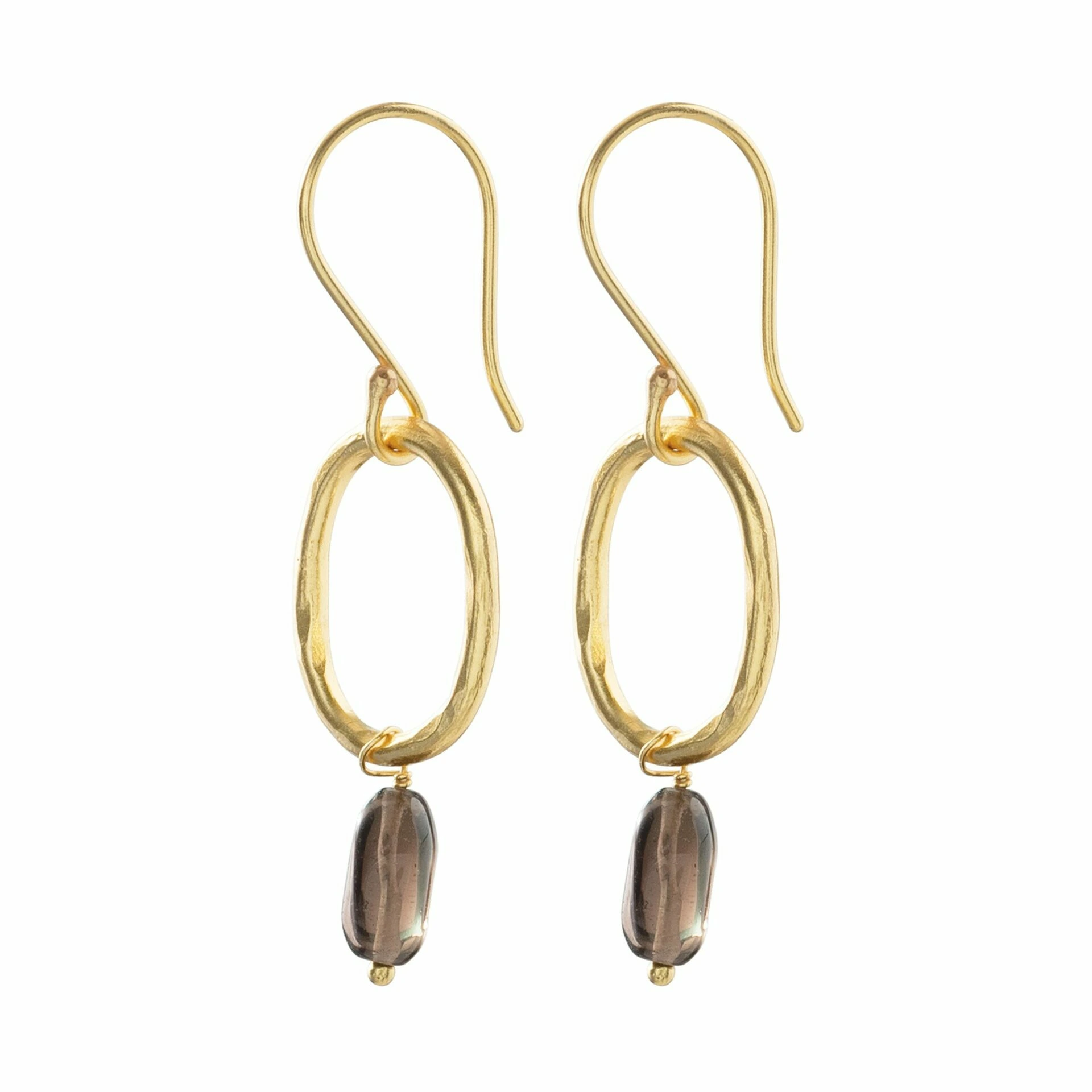 Rookkwarts oorbel verguld Graceful A Beautiful Story