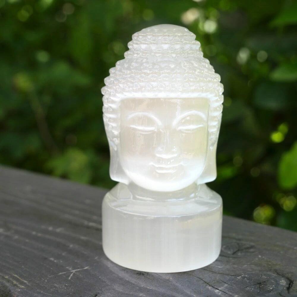 Seleniet boeddha hoofd 8cm